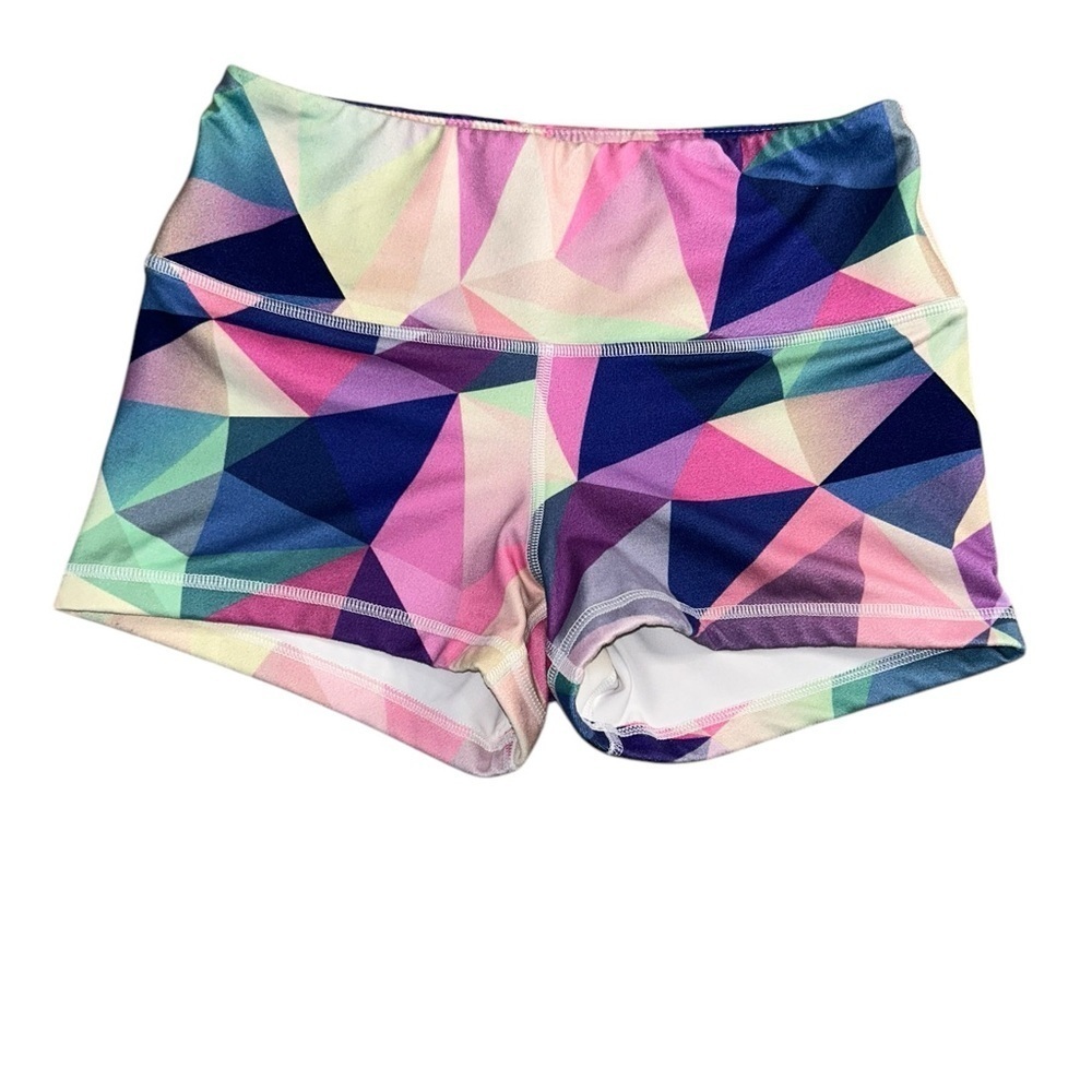 FLEO Jewel Geo Colorful Shorts Women’s Size Small Workout Active Sporty Running - Picture 8 of 8